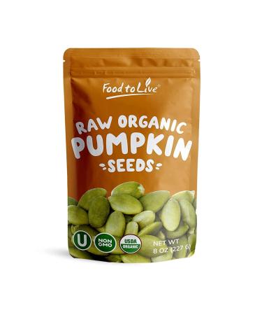 Pepitas/Semillas de calabaza orgnicas de Food to Live (Crudas, sin cascara) (8 Ounces) 8 Ounce (Pack of 1)