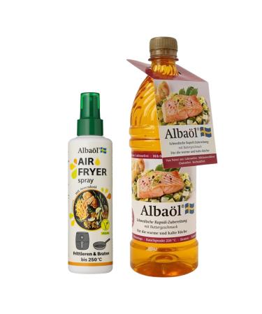 Alba l - Air Freyer Spray 190 ml bottle + Alba l 750 ml bottle I Suitable for all hot air fryers and other cooking requirements at temperatures up to 250 C Air Fry Spray + Alba l