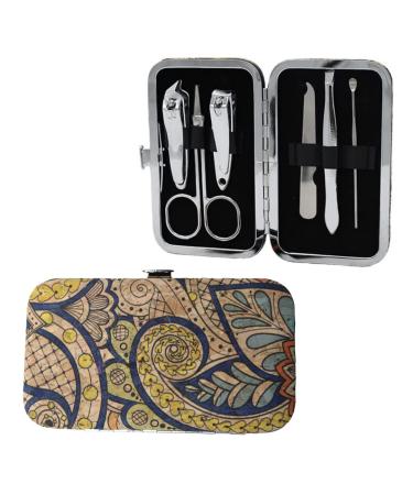 Cork Manicure Pedicure Kit 6 Pieces Stainless Steel Nail Scissors and Cuticle Tools Set with Cork Box