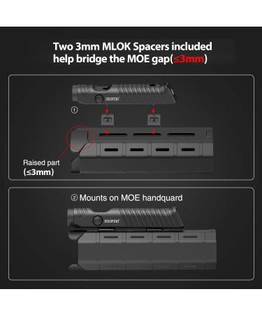 Solofish 1450 Lumens MLOK Mount Tactical Flashlight with Green Laser Sight | Magnetic Rechargeable Laser Light Combo for M-Lok Rail - Buy Online on SooperMarket.com