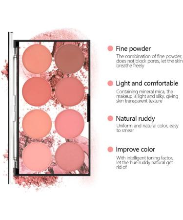 Blush Palette Makeup Blush Cream Palette Face Powder Blusher with 8 Blush 42G 8 Colors Blusher - Buy Online on SooperMarket.com