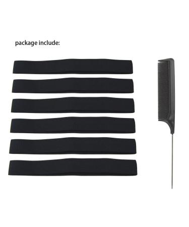 6 Pcs Black Lace Melting Bands for Lace Frontal Laying - 1 Inch Elastic Wig Headbands - Buy Online on SooperMarket.com