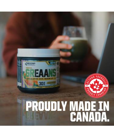 Beyond Yourself - GrEAAns Superfood Greens and EAA Blend | 4000mg Organic Superfood 2625mg Vegan EAAs | Sugar-Free Zero Calories No Synthetic Additives | Optimizes Health Performance and Recovery | Citrus Green Tea - Buy Online on SooperMarket.com