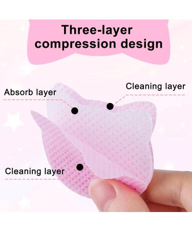 MEKK Lint Free Nail Wipes - 400PCS Cat Shape Remover Pads for Nail Polish & Lash Extensions | Super Absorbent Non-Woven Fabric - Pink - Buy Online on SooperMarket.com