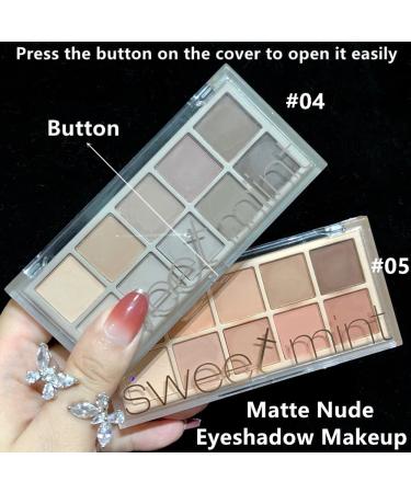 Go Ho 10 Colors Matte Eyeshadow Palette - Highly Pigmented Nude Shades, Waterproof Cool-tone Makeup - Sweet Mint 04 - Buy Online on SooperMarket.com