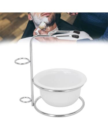 Bordstract Restaurant Stand Bowl Set - Professional Shaving Soap Peel Razor & Brush Holder for Men | Durable Stainless Steel & Nylon Wool Brush | Comfortable Silver White Design - Buy Online on SooperMarket.com
