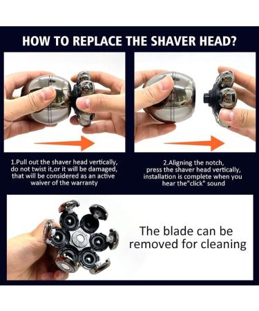 5 in 1 Electric Head Shaver for Men - 7D Floating Cutter Beard Trimmer IPX5 Waterproof USB Wireless Charging - Perfect for Bald Men - Buy Online on SooperMarket.com