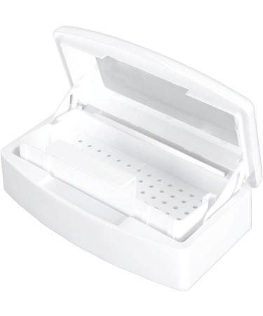 Portable ABS Makeup Tool Cleaning Box with Separate Filter Layer Convenient for Nail and Jewelry Cleaning (White) - Buy Online on SooperMarket.com
