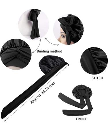 Silk Hair Bonnet for Women Green Flower Satin Cap for Sleeping, Bathing, and Curly Hair Protection - Buy Online on SooperMarket.com