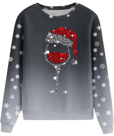 Women's Christmas Snowman Penguin Print Sweatshirt - Grey - Size M - Buy Online on SooperMarket.com