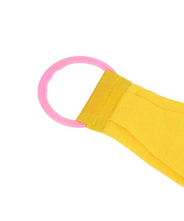 Double Sided Exfoliating Back Scrubber with Coarse Sand | Handle for Body Washing Shower - Yellow - Buy Online on SooperMarket.com