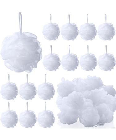 50 Pack Loofah Sponge Bath Sponge Shower Loofah Mesh Shower Ball Bath Pouf Wash Body Puff for Women Men 30 g (White)
