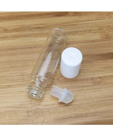 50 Pack 5ml Clear Roller Bottles with White Lids for Essential Oils & Travel - Glass Oil Rollers - Buy Online on SooperMarket.com