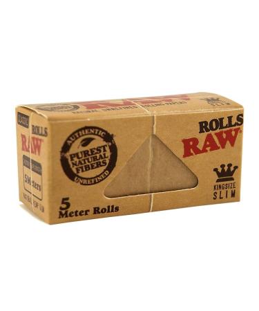 RAW Classic Rolls Slim 5m length unbleached 12x Rolls
