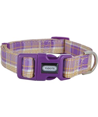 Yudote Soft Dog Collar - Checkered Violet Plaid for Small Dogs with Sensitive Skin - 1-Pack - Buy Online on SooperMarket.com