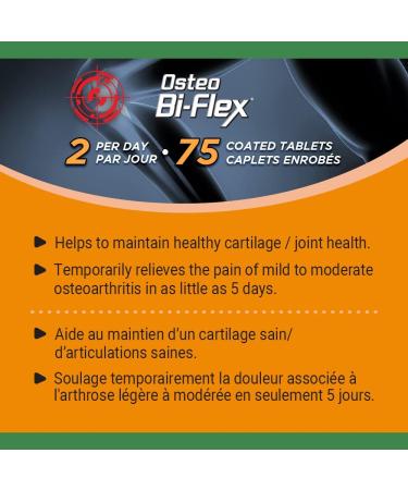 Nature's Bounty Osteo Bi-Flex Platinum Supplement Helps Maintain Bones and Joint Health 75 Caplets - Buy Online on SooperMarket.com