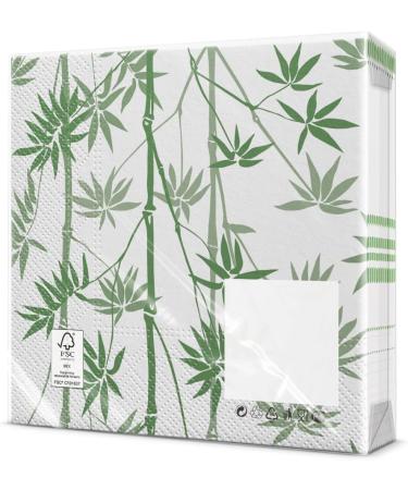 Buy PAW 3-Layer Paper Napkins (33x33 cm) - 20 Pack | Perfect for Birthdays Weddings & Parties | Eco-Friendly Bamboo Design - Green Stripes - Buy Online on SooperMarket.com