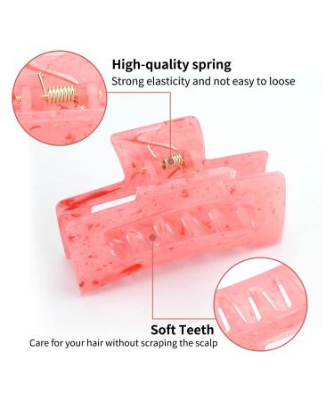 8 PCS 3.5 Inch Hair Claw Clips Set for Women - Rectangle Claw Clips for Thick Hair - Buy Online on SooperMarket.com