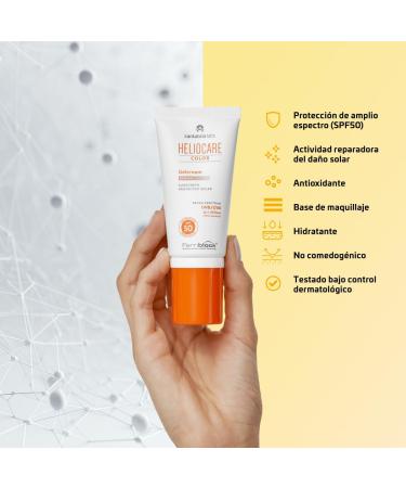 Heliocare Colour Gelcream Brown SPF 50 50ml / Sun Cream For Face / UVA and UVB Anti-Ageing Sunscreen Protection / Combination Dry Oily and Normal Skin Types / Natural-looking foundation coverage - Buy Online on SooperMarket.com