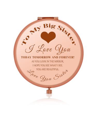 Sister Birthday Gifts from Sister  Sister Birthday Graduation Gift Ideas  Best Friend Friendship Gift Ideas for Women Engraved Personal Compact Mirror Rose Gold Travel Makeup Mirror for Sisters Sister mirror 2