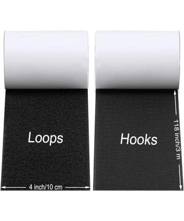 Non Slip Cushion Pad Tape - 4x10' Black Hook Loop Roll with Adhesive | Prevent Couch Cushions Sliding - Buy Online on SooperMarket.com
