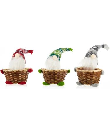 Christmas Candy Basket Table Decor Gnomes Wicker Basket for Christmas Candy Storage Jars Weaving Santa Claus Storage Basket for Christmas Decorations Red Christmas Table Decoration Christmas Storage - Buy Online on SooperMarket.com
