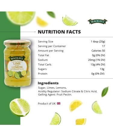 Mackays Lime & Lemon Marmalade 12 Oz - Tangy Citrus Jam for Breakfasts - Buy Online on SooperMarket.com