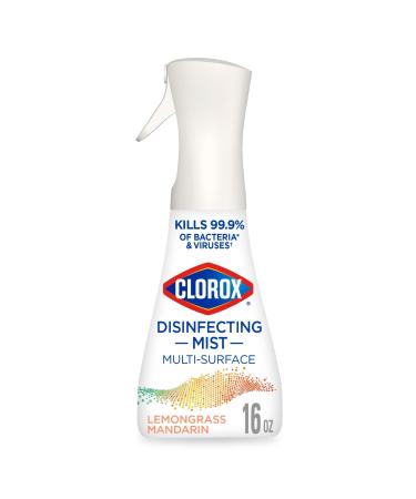 Clorox Disinfecting Mist, Multi-Surface Disinfectant, Lemongrass Mandarin, 16 Fluid Ounces
