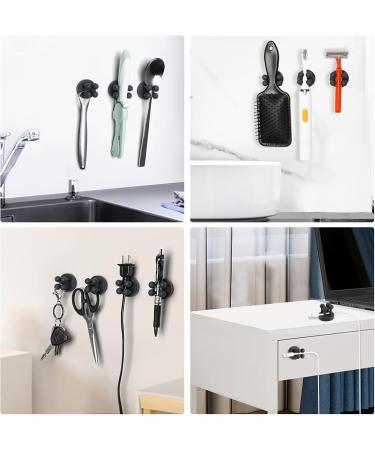 6x Aot Adhesive Hooks & 2x Towel Holders - Silicone Wall Hooks for Bathroom & Kitchen - Self-Adhesive Key & Razor Holders in 3 Colors - Buy Online on SooperMarket.com
