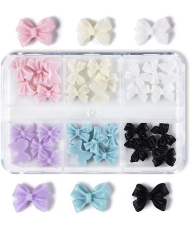 30 3D Nail Art Decorations 3D Bows Nail Colorful Bowknot Nail Accessories For Nail Art Designs DIY Crafting Bows Nail - Buy Online on SooperMarket.com
