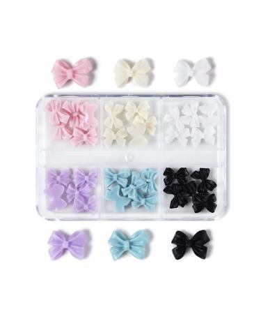 30 3D Nail Art Decorations 3D Bows Nail Colorful Bowknot Nail Accessories For Nail Art Designs DIY Crafting Bows Nail