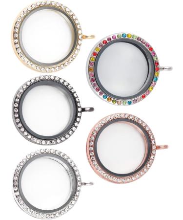 Artibetter 10pcs Bracelet Charms Alloy Openable Case Bouquet Bridal Crafts Souvenir Round Inlaid Golden+black+rose Pendant Style Diy Rhinestone Locket Gold Wedding Photo Necklace Charm Golden Black Rose Goldx2pcs 3X3cmx2pcs - Buy Online on SooperMarket.com