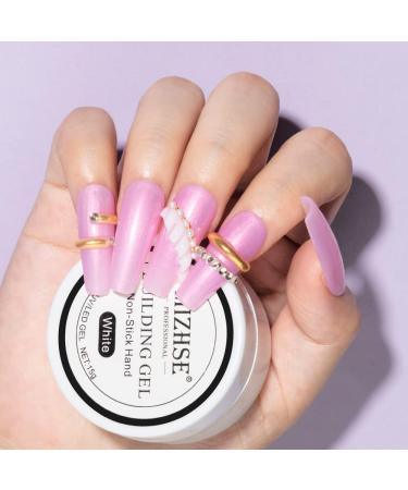 MIZHSE White Non-Stick Builder Gel for DIY Nail Extensions - Lamp Cure Required - Buy Online on SooperMarket.com