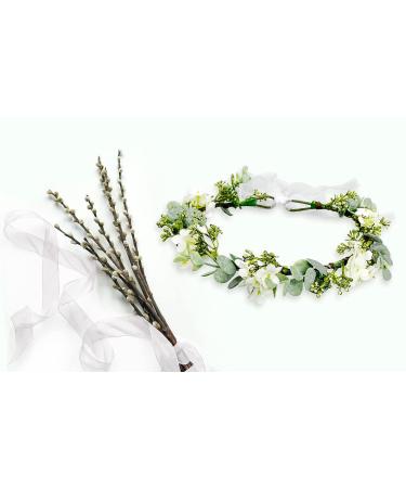 Green Leaf Crown for Bridal Hair Accessories - Bohemian Floral Headband for Wedding, Birthday, Party - Buy Online on SooperMarket.com