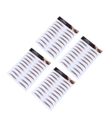 PLAFOPE 4pcs Eyebrow Stickers Water Transfer Eyebrow Sticker 6d Hair-like Eyebrows Stickers Tool 4d Make up