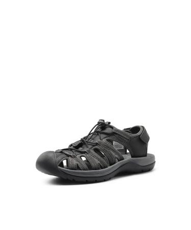 DREAM PAIRS Summer Sandals for Hiking Non-Slip Men Breathable Beach Summer Pool 41 EU Black Dark Grey E