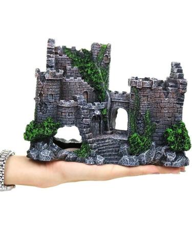 Movoja Aquarium Decoration - Medieval Castle Ornament for Freshwater & Saltwater Aquariums - Ruin Ritterburg Castle Accessory - Buy Online on SooperMarket.com