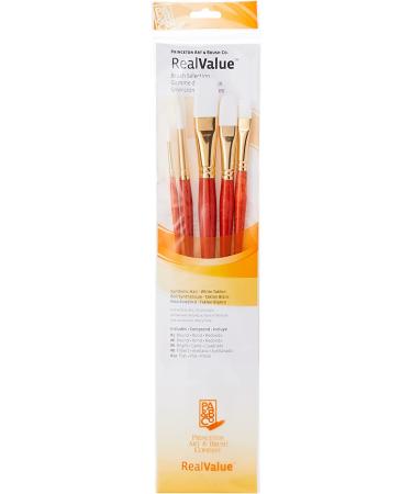Synthetic White Taklon Brush Set - 5 Pack | High Quality Value Brushes - Buy Online on SooperMarket.com