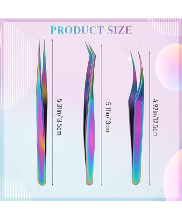 3Pcs Eyelash Extension Tweezers Set - Straight & Curved Styles for Classic Individual Extensions - Buy Online on SooperMarket.com
