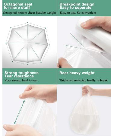 1.2 Gallon Compostable Trash Bags - Small Strong Garbage Bags for Bathroom, Office, Kitchen - Fits 4.5-5 Liter Cans - White Compost Bags - Buy Online on SooperMarket.com