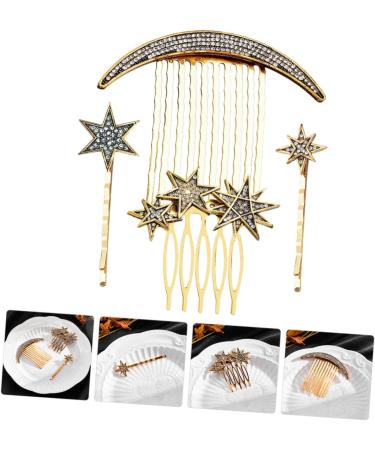 HAPINARY 1 Set Star Moon Hairpin Hair Side Comb Clip Bridal Hair Comb Wedding Hair Barrettes Hair Pin for Decor Hair Side Clip Comb Metal Bridesmaids Headpiece Hair Side Combs Star Hairpins - Buy Online on SooperMarket.com