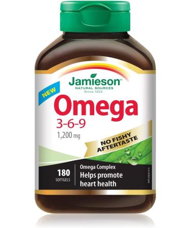 Jamieson NFA Omega 3-6-9 180 Softgels & Chewable Vitamin C 500 mg - White Juicy Peach Flavour 120 Count (Pack of 1) SUPPLEMENT + VITAMIN 9221 - Buy Online on SooperMarket.com