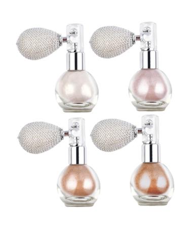 NOLITOY Women Highlighter Spray 4pcs Body Powder Spray Glitter Highlighter Flashing Cosmetic Plastic Miss Makeup Highlighter Spray