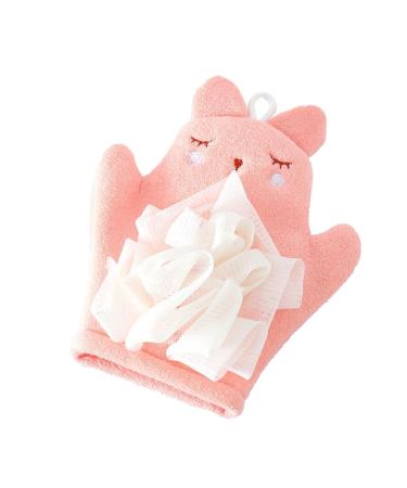 Kid Shower Brush - Bath Scrubber Body Wash Towel | Gentle Body Wash Sponge Kid Body Wash Sponge Children's Bath Towel Sponge Gentle Children's Body Wash Sponge Pink
