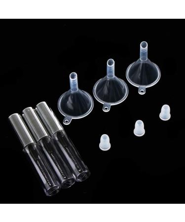 3 Pieecs 4 ml Empty Mascara Tube w/Eyelash Wand Brush Rubber Inserts and Funnels Set for DIY Mascara Refillable Containers for Travel - Clear as described - Buy Online on SooperMarket.com
