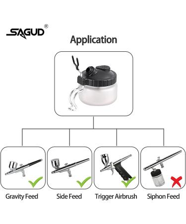 SAGUD Airbrush Cleaning Pot Kit with Strong Glass Bottles & Holder Station - Buy Online on SooperMarket.com