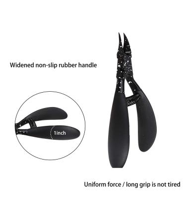 Professional Podiatrist Toenail Clipper for Thick/Ingrown Nails - Surgical Stainless Steel, Rubber Handles, Recommended by Foot Surgeons - Suitable for Men, Seniors, Adults (Black) - Buy Online on SooperMarket.com