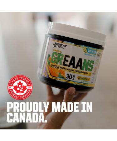 Beyond Yourself - GrEAAns Superfood Greens and EAA Blend | 4000mg Organic Superfood 2625mg Vegan EAAs | Sugar-Free Zero Calories No Synthetic Additives | Optimizes Health Performance and Recovery | Mixed Berry - Buy Online on SooperMarket.com