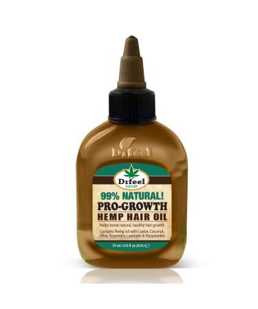 Difeel Hemp 99% Natural Hemp Hair Oil - Pro-Growth 2.5 ounce