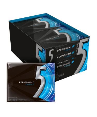 5 Gum Peppermint Cobalt Sugarfree Gum, 15 Piece (10 Pack) Peppermint Cobalt 15 Count (Pack of 10)